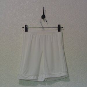 Kids Adidas White Athletic Shorts Size M (100% polyester)